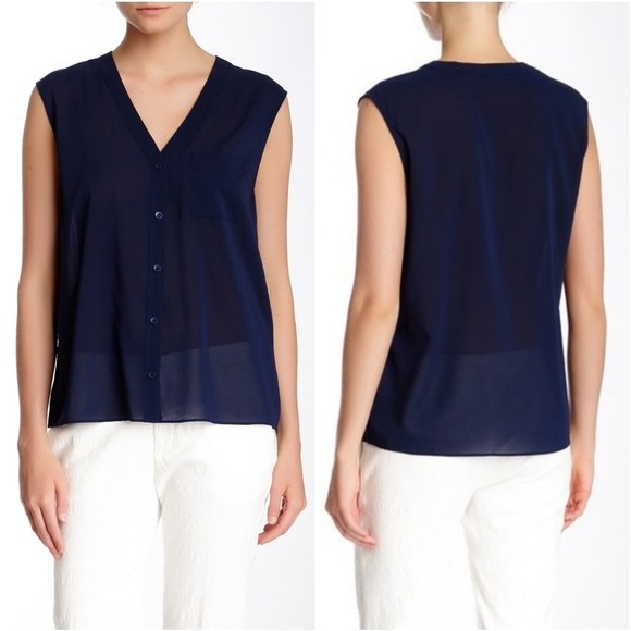 Alice + Olivia Tops - ALICE + OLIVIA Robby Sleeveless Draped Silk Top L